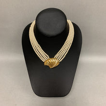 Load image into Gallery viewer, Vintage Trifari 5-Strand Faux Pearl Shell Closure Necklace (17&quot;)
