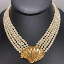 Load image into Gallery viewer, Vintage Trifari 5-Strand Faux Pearl Shell Closure Necklace (17&quot;)
