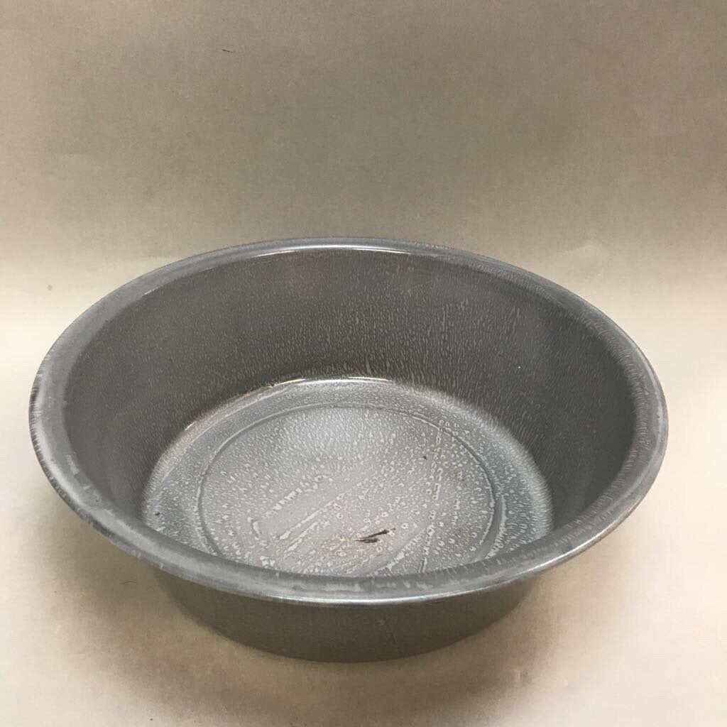 Vintage Gray Enamel Ware Large Bowl (11