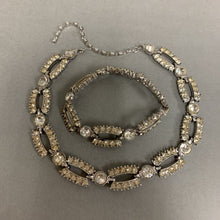 Load image into Gallery viewer, Vintage Clear Rhinestone Open Link 16&quot; Necklace &amp; 7&quot; Bracelet Set
