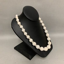 Load image into Gallery viewer, White Lava Stone Graduated Bead Pearl Necklace (21&quot;)
