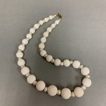 Load image into Gallery viewer, White Lava Stone Graduated Bead Pearl Necklace (21&quot;)
