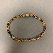 Load image into Gallery viewer, 14K Yellow &amp; Rose Gold Floral Link 7.5&quot; Bracelet (6.6g)
