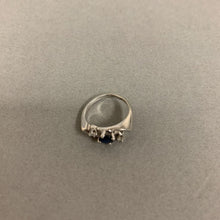 Load image into Gallery viewer, 14K White Gold Sapphire Diamond Ring sz 2.25 (2.0g)
