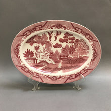 Load image into Gallery viewer, Staffordshire Pink Willow Oval Serving Platter (13x9.25)
