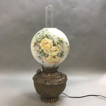 Load image into Gallery viewer, Bronze Base with Painted Glass Globe Lamp (24&quot;)
