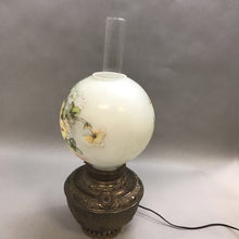 Load image into Gallery viewer, Bronze Base with Painted Glass Globe Lamp (24&quot;)
