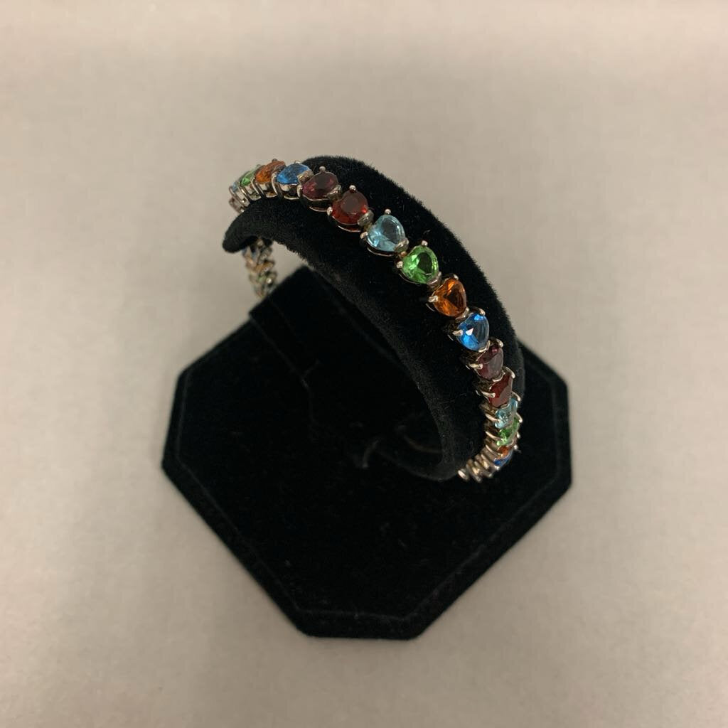 Vintage Lenox Sterling Multicolored Heart Crystal 'Jewels of