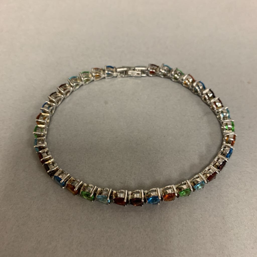 Vintage Lenox Sterling Multicolored Heart Crystal 'Jewels of