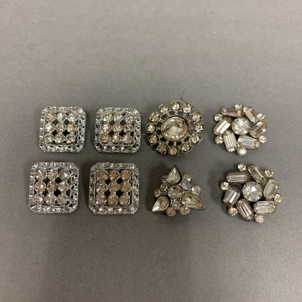 Vintage Rhinestone Button Set of 8