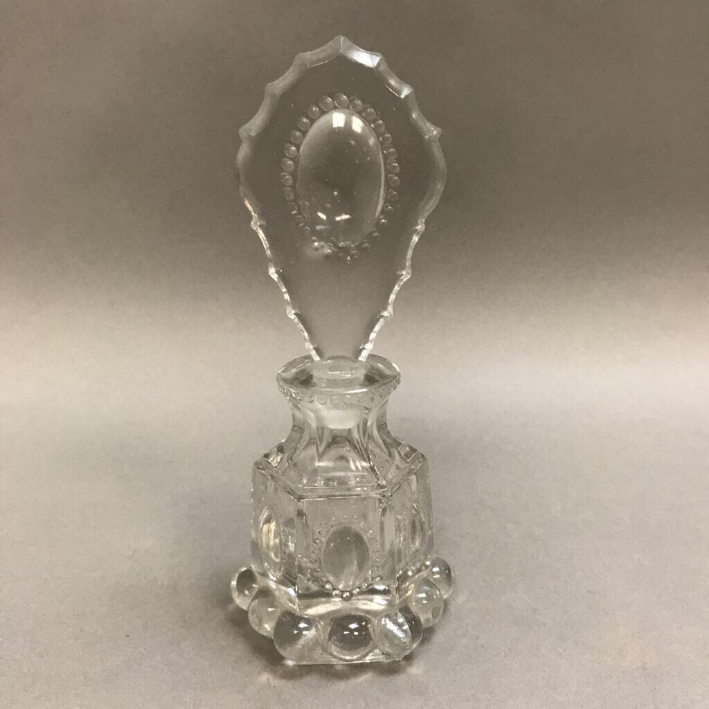 Vintage LE Smith Medallion Glass w Stopper Perfume Bottle (7