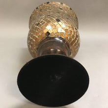 Load image into Gallery viewer, Mosiac Glass Hurricane Candle Holder Brass Base (12&quot;)
