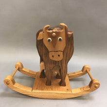 Load image into Gallery viewer, Hand Carved Wood Cow Novelty Rocker (9.5&quot; x 11&quot; x 5&quot;)
