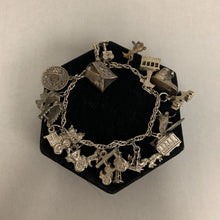 Load image into Gallery viewer, Vintage Sterling 8&quot; Charm Bracelet Loaded With Charms (54.3g)
