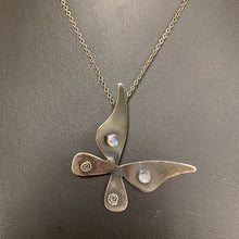 Load image into Gallery viewer, Sterling Moonstone Butterfly Pendant on 18&quot; Chain
