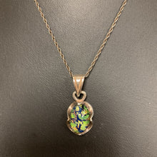 Load image into Gallery viewer, Sterling Dichroic Art Glass Pendant on 18&quot; Chain
