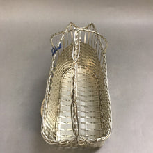 Load image into Gallery viewer, Vintage Hand Woven Silverplated Wine Pouring Basket Very Nice Condition With Tag (4x10)
