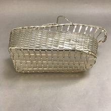 Load image into Gallery viewer, Vintage Hand Woven Silverplated Wine Pouring Basket Very Nice Condition With Tag (4x10)
