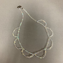 Load image into Gallery viewer, Aurora Borealis Crystal Intertwined Beaded Ruffle Necklace (18&quot;)
