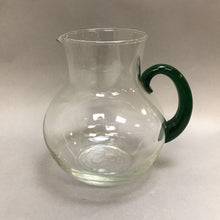 Load image into Gallery viewer, Clear &amp; Green Glass Pitcher (7&quot;)
