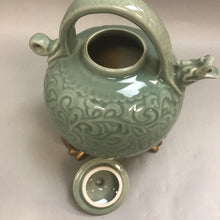 Load image into Gallery viewer, Green Glazed Pottery Tea Pot Dragon (11&quot; x 9&quot;)
