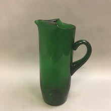 Load image into Gallery viewer, Vintage Green Art Glass Tall Pitcher (11&quot;)
