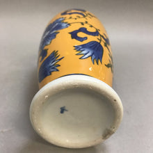 Load image into Gallery viewer, Asian Blue &amp; Yellow Ceramic Vase (8&quot;)
