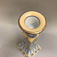 Load image into Gallery viewer, Asian Blue &amp; Yellow Ceramic Candle Holder (9&quot;)
