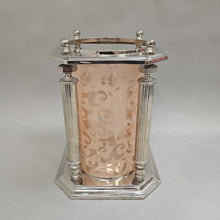 Load image into Gallery viewer, Silverplate &amp; Glass Hurricane Candle Holder (~10x7x7)
