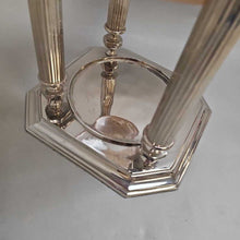 Load image into Gallery viewer, Silverplate &amp; Glass Hurricane Candle Holder (~10x7x7)
