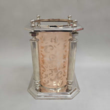 Load image into Gallery viewer, Silverplate &amp; Glass Hurricane Candle Holder (~10x7x7)
