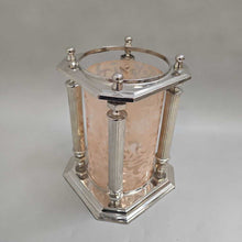 Load image into Gallery viewer, Silverplate &amp; Glass Hurricane Candle Holder (~10x7x7)
