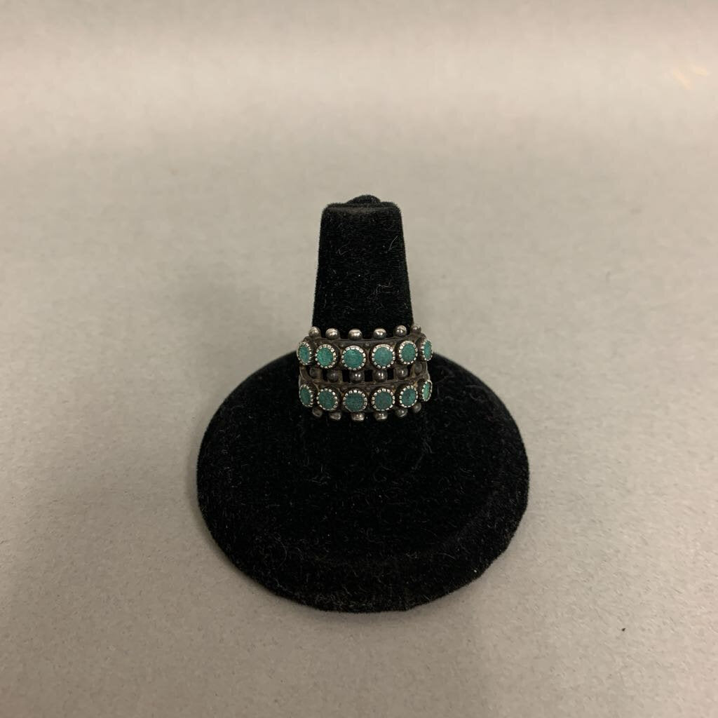 Sterling Turquoise Multi-Stone Ring sz 5 (As-Is)