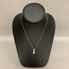 Load image into Gallery viewer, 14K White Gold Diamond 15&quot; Necklace &amp; Screw Back Earrings Set (5.6g)
