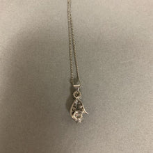 Load image into Gallery viewer, 14K White Gold Diamond 15&quot; Necklace &amp; Screw Back Earrings Set (5.6g)
