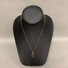Load image into Gallery viewer, 14K Gold Diamond Sapphire Pendant on 16&quot; Chain (2.5g)
