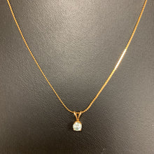 Load image into Gallery viewer, 14K Gold Aquamarine Pendant on 17&quot; Chain (1.5g)
