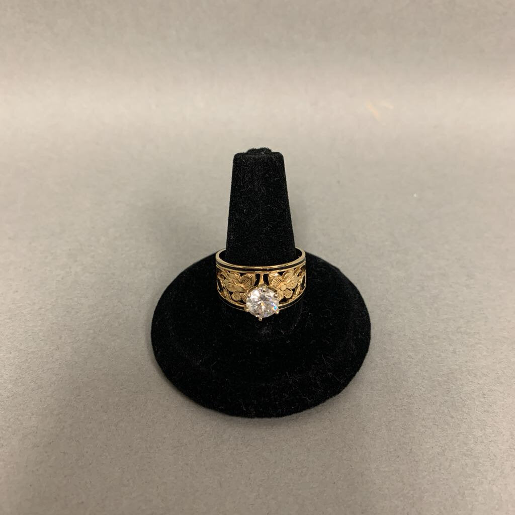 14K Gold Cubic Zirconia Artistica Ring sz 8 (5.2g)