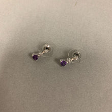 Load image into Gallery viewer, 10K White Gold Amethyst Earrings (0.8g)
