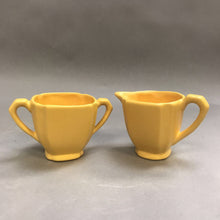 Load image into Gallery viewer, Vintage Yellow Pottery Cream &amp; Sugar (3&quot;)
