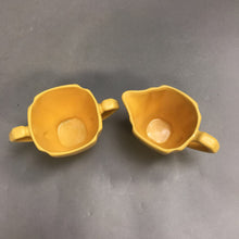 Load image into Gallery viewer, Vintage Yellow Pottery Cream &amp; Sugar (3&quot;)
