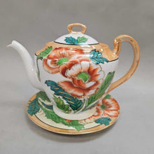 Load image into Gallery viewer, Japanese Lusterware Teapot w/ Underplate (~7.5&quot;)
