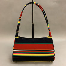 Load image into Gallery viewer, Colorful Striped Canvas Structured Shoulder Bag Purse (8x12x2&quot;)
