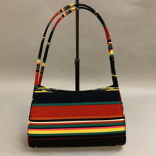 Load image into Gallery viewer, Colorful Striped Canvas Structured Shoulder Bag Purse (8x12x2&quot;)
