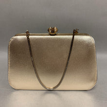 Load image into Gallery viewer, Vintage Gold Kisslock Chain Strap Evening Bag Purse (As-Is) (5x7x2&quot;)
