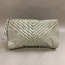 Load image into Gallery viewer, Vintage Gray Leather Chevron Quilted Clutch Purse (As-Is) (7x12.5&quot;)
