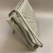 Load image into Gallery viewer, Vintage Gray Leather Chevron Quilted Clutch Purse (As-Is) (7x12.5&quot;)
