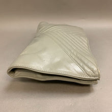 Load image into Gallery viewer, Vintage Gray Leather Chevron Quilted Clutch Purse (As-Is) (7x12.5&quot;)
