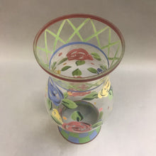 Load image into Gallery viewer, Tracy Porter Hand Painted Floral Hurricane Glass Candle Shade (12&quot;)
