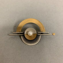 Load image into Gallery viewer, Mar of Santa Barbara Silver &amp; Nu Gold Pearl Art Pin (2.5&quot;)
